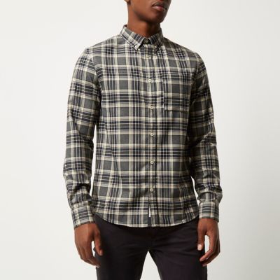 Grey check flannel shirt